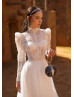 High Neck Long Sleeves Ivory Lace Tulle Wedding Dress High Neck Long Sleeves Ivory Lace Tulle Wedding Dress